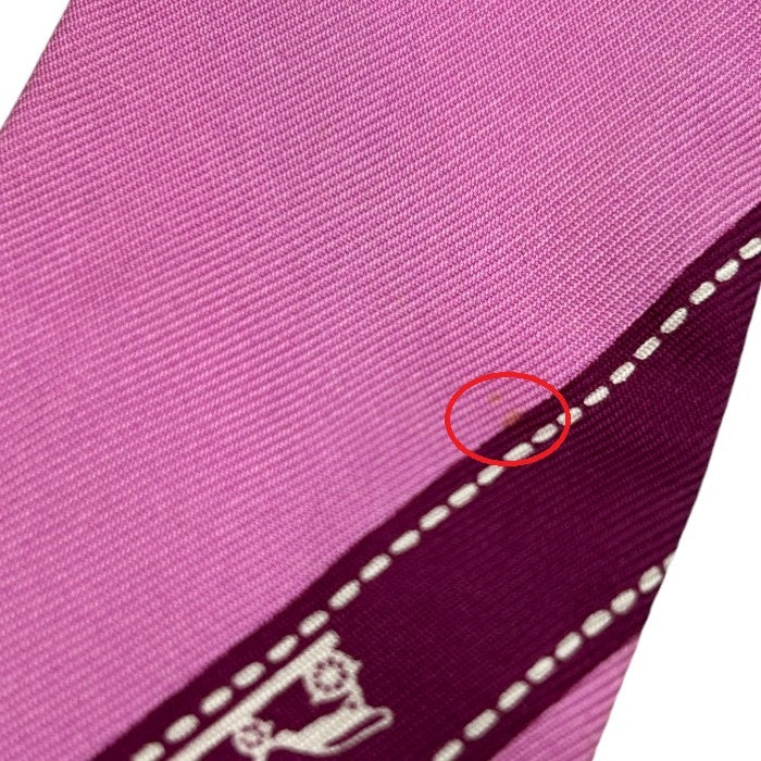 HERMES エルメス ボルデュック ツイリー スカーフ レディース ピンク パープル ブランド シルク 中古 W４