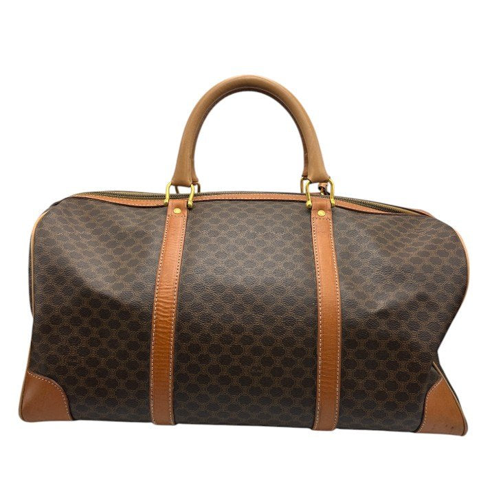 CELINE セリーヌ マカダム ボストンバッグ 鞄 ブランド おしゃれ 旅行 大きめ レザー 中古 W４