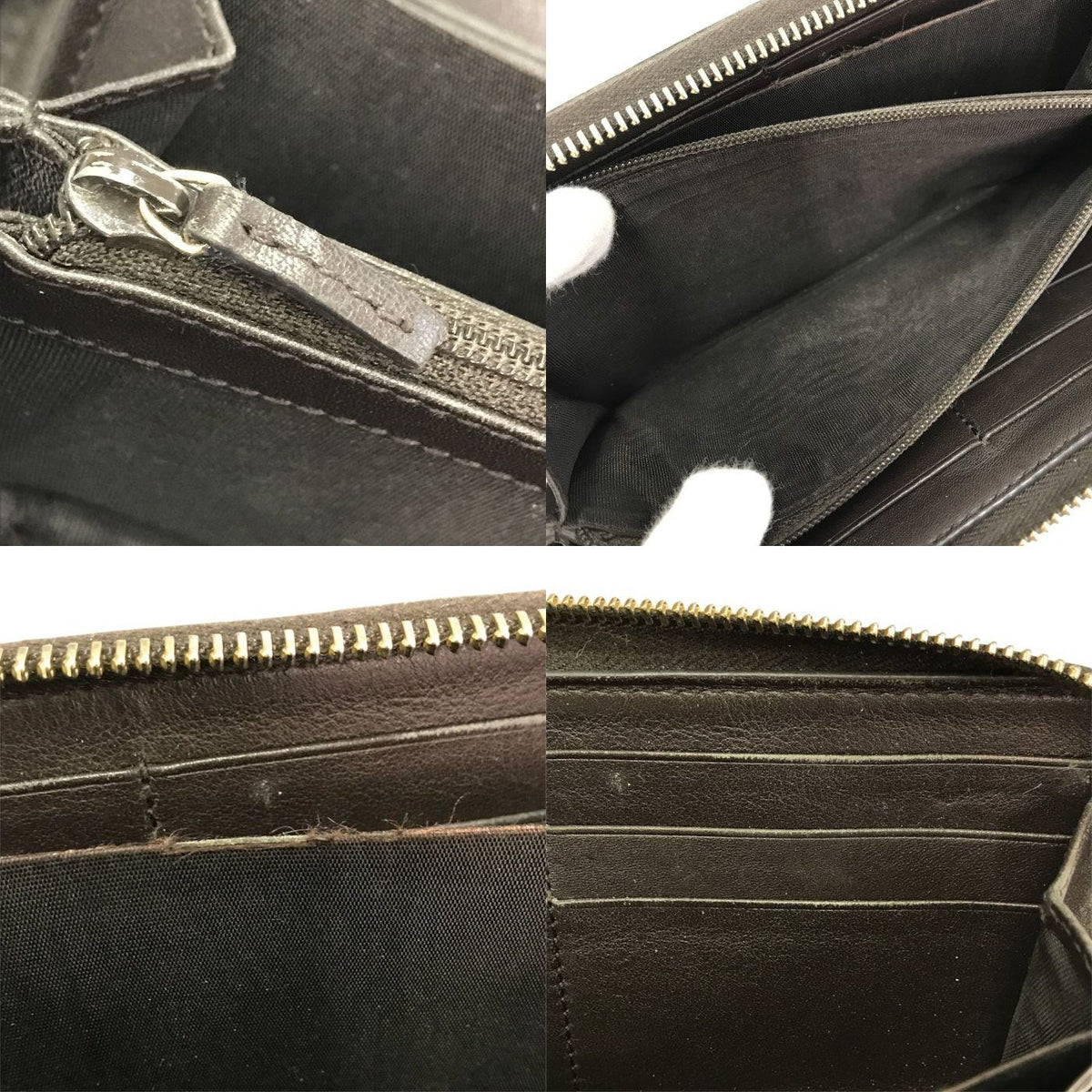 GUCCI グッチ GGキャンバス 長財布 ユニセックス ラウンドファスナー インターロッキングG ロングウォレット ブラウン/ブラック 308012 中古 T1