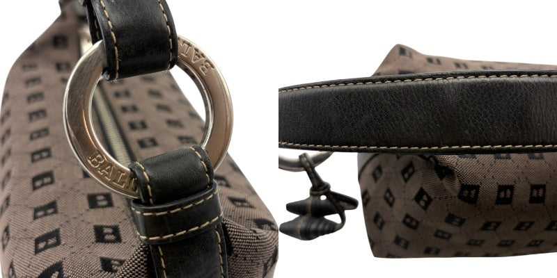 BALLY バリー モノグラム ワンショルダー バッグ ブランド レディース 総柄 レザー キャンバス 鞄 中古 W４