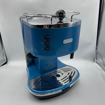 DeLonghi ICONA エスプレッソ・カプチーノメーカー（アズーロブルー） ECO310B カフェラテ コーヒー レトロ クラシック カフェポッド 中古 R4