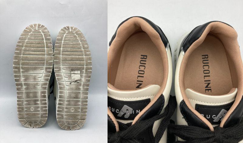 RUCO LINE ルコライン プラットフォーム スニーカー GB582 NERO-BIANCO サイズ38 中古 D4