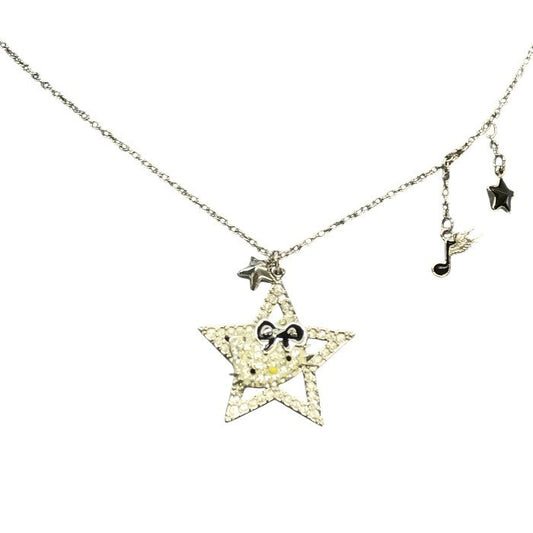 SWAROVSKI スワロフスキー ハローキティ ネックレス レディース 星形 スター Hello Kitty ペンダント シルバーカラー 中古 T1
