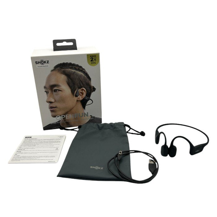 Shokz ショックス OpenRun 骨伝導イヤホン SKZ-EP-000003 ブラック オーディオ オープンラン 家電 Bluetooth ワイヤレス 中古 W４