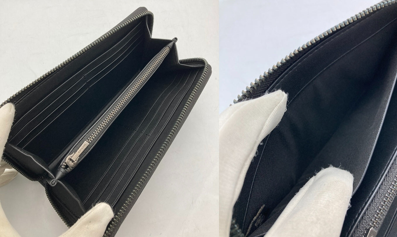 COACH コーチ エンボスド シグネチャー アコーディオン ジップウォレット CE551 長財布 メンズ 中古 D4