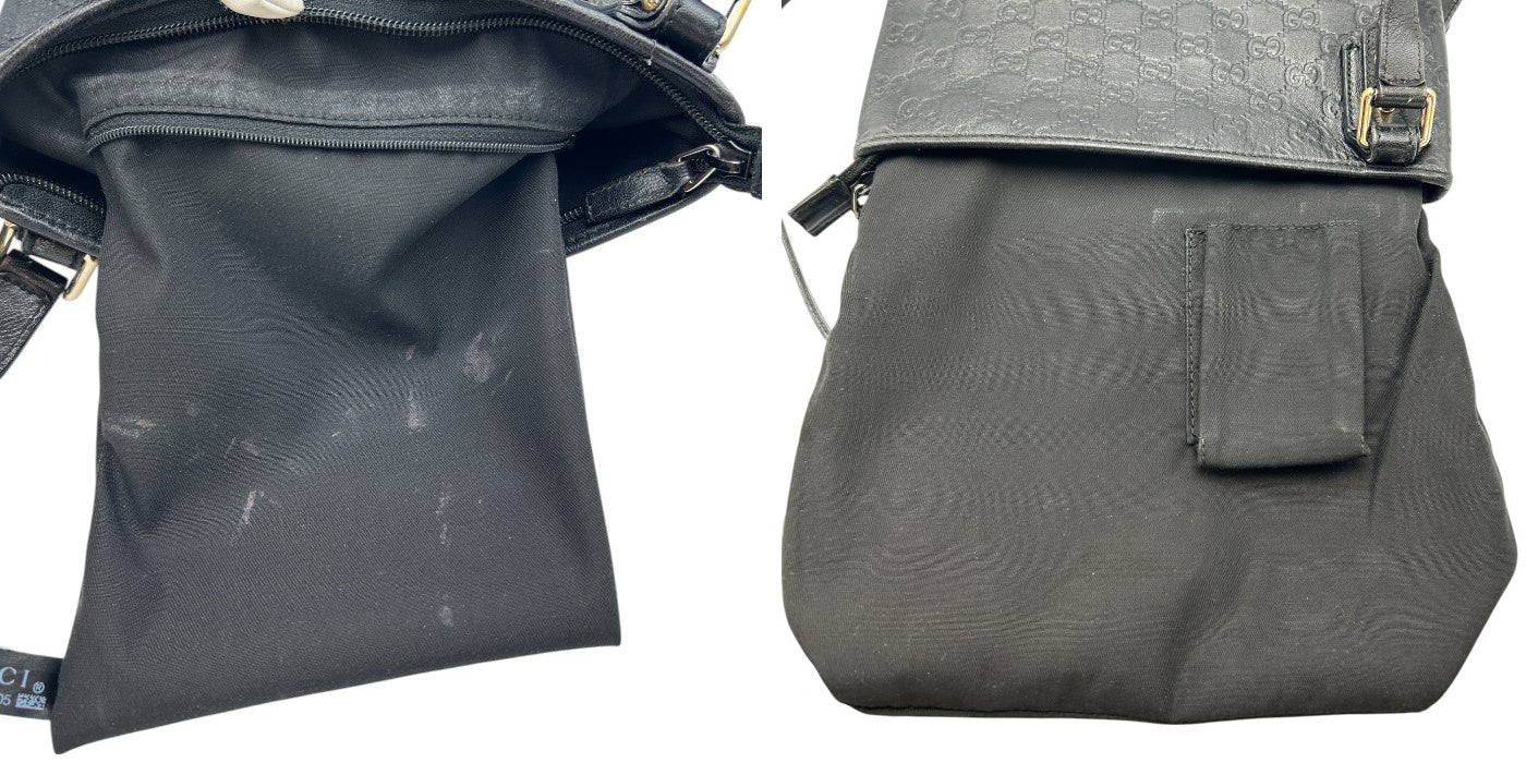 GUCCI グッチ シマ ショルダーバッグ ブラック 239347 ブランド バッグ レディース 肩掛け 斜め掛け 本革 レザー 中古 W４
