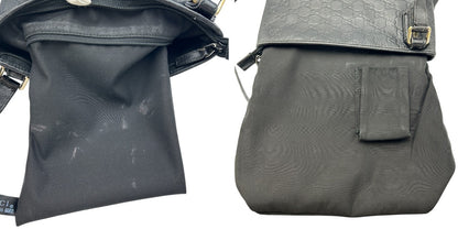 GUCCI グッチ シマ ショルダーバッグ ブラック 239347 ブランド バッグ レディース 肩掛け 斜め掛け 本革 レザー 中古 W４