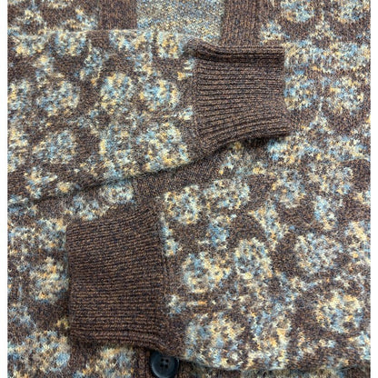 COACH コーチ シグネチャー カーディガン CB640 XS トップス 秋 冬 レディース かわいい 総柄 ブラウン 中古 W４