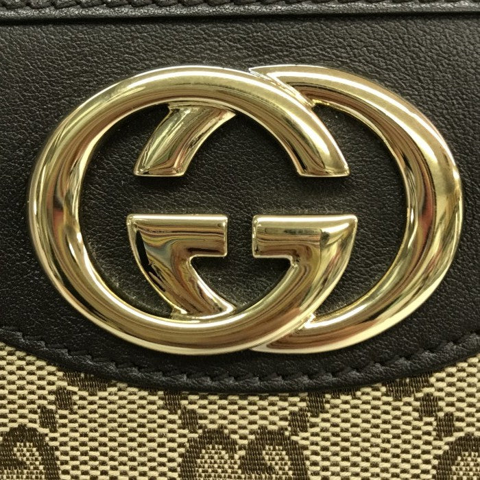 GUCCI グッチ GGキャンバス SUKEY 長財布 ユニセックス ラウンドファスナー ジップ スーキー インターロッキング ブラウン 308012 中古 T1