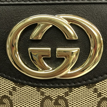 GUCCI グッチ GGキャンバス SUKEY 長財布 ユニセックス ラウンドファスナー ジップ スーキー インターロッキング ブラウン 308012 中古 T1