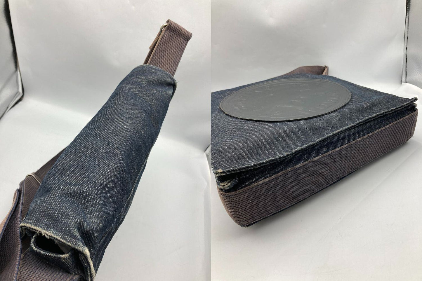 HUNTING WORLD ハンティングワールド デニム フラップ ショルダーバッグ 中古 D4