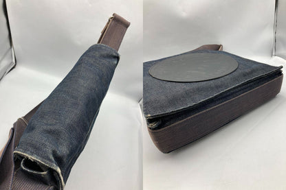 HUNTING WORLD ハンティングワールド デニム フラップ ショルダーバッグ 中古 D4