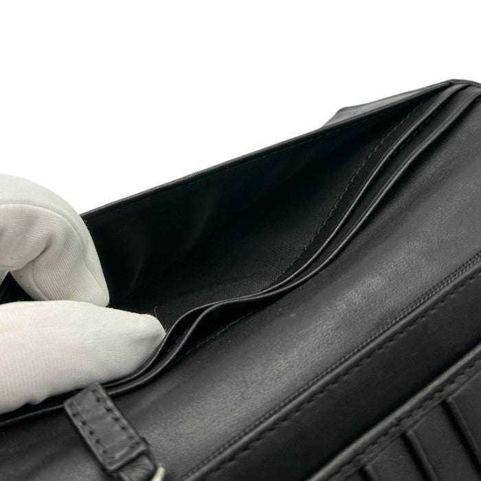 COACH コーチ シグネチャー エンボスドレザー レザー 2つ折り長財布 本革 財布 ブラック 収納 小銭入れ カード入れ 札入れ 中古 W４