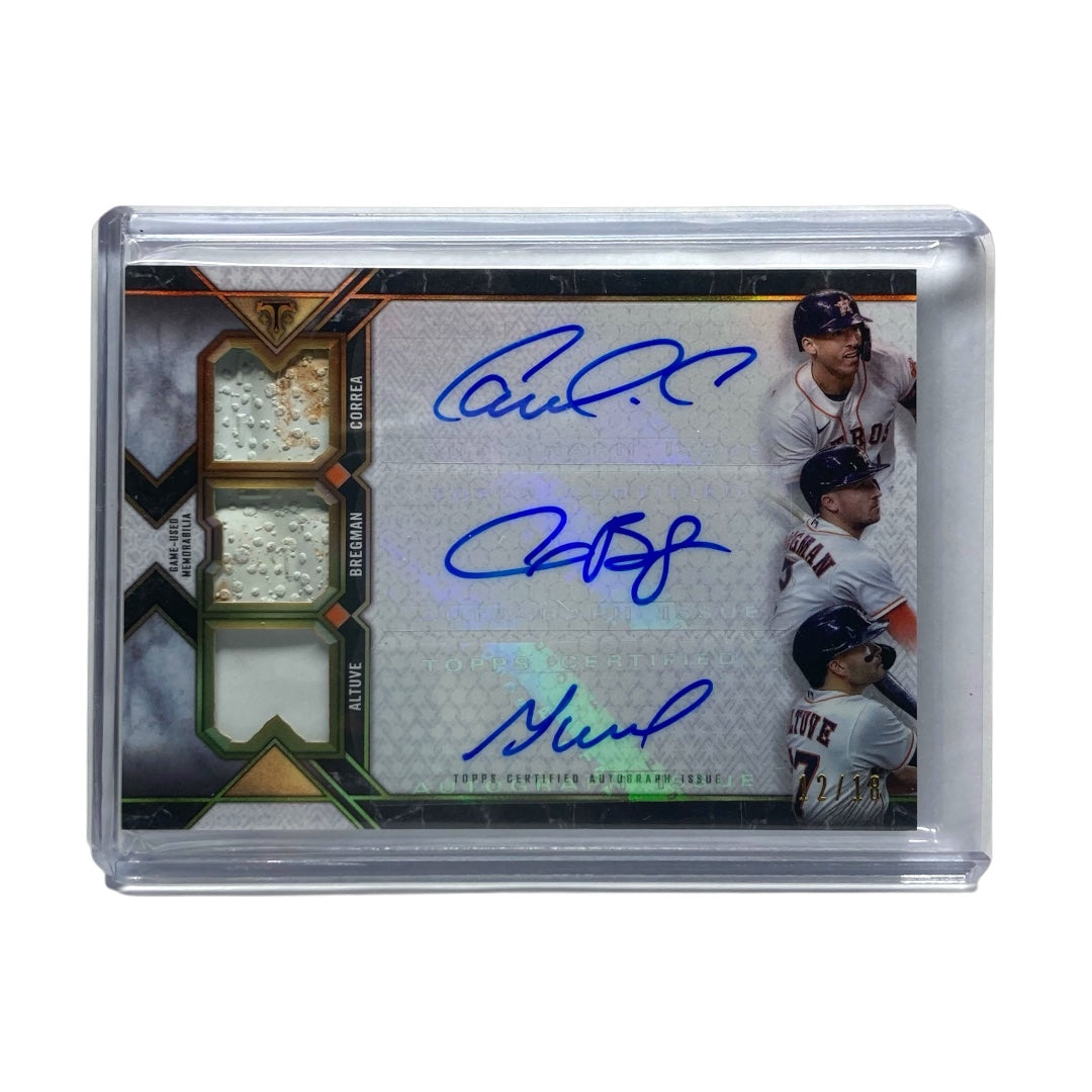 TOPPS MLBカード TRIPLE THREADS CARLOS CORREA ALEX BREGMAN JOSE ALTUVE ASTROS 12/18 #TEA-CBA 中古 IT2