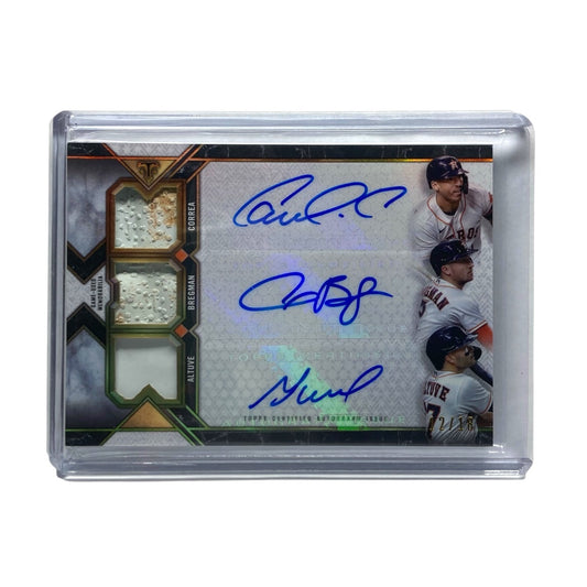 TOPPS MLBカード TRIPLE THREADS CARLOS CORREA ALEX BREGMAN JOSE ALTUVE ASTROS 12/18 #TEA-CBA 中古 IT2