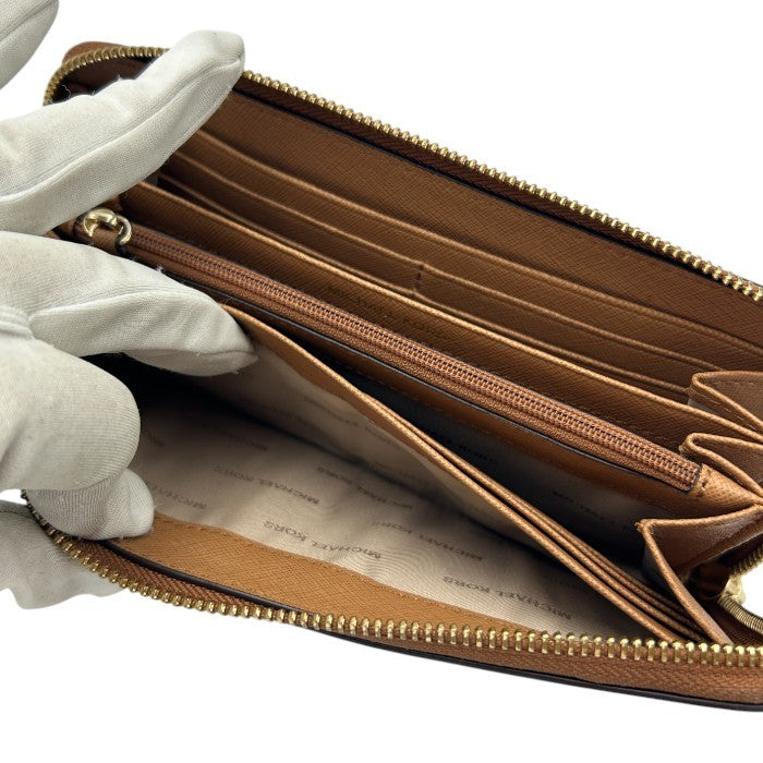 MICHAEL KORS マイケルコース 長財布 ブラウン 32S7GM9E9L レディース おしゃれ ラウンドファスナー 収納 中古 W４