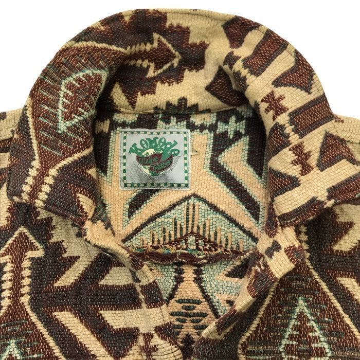KOMODO コモド ジャケット メンズ コットン ネイティブ カバーオール 厚手シャツ ハンドメイド ベージュ/ブラウン Mサイズ 中古 T1