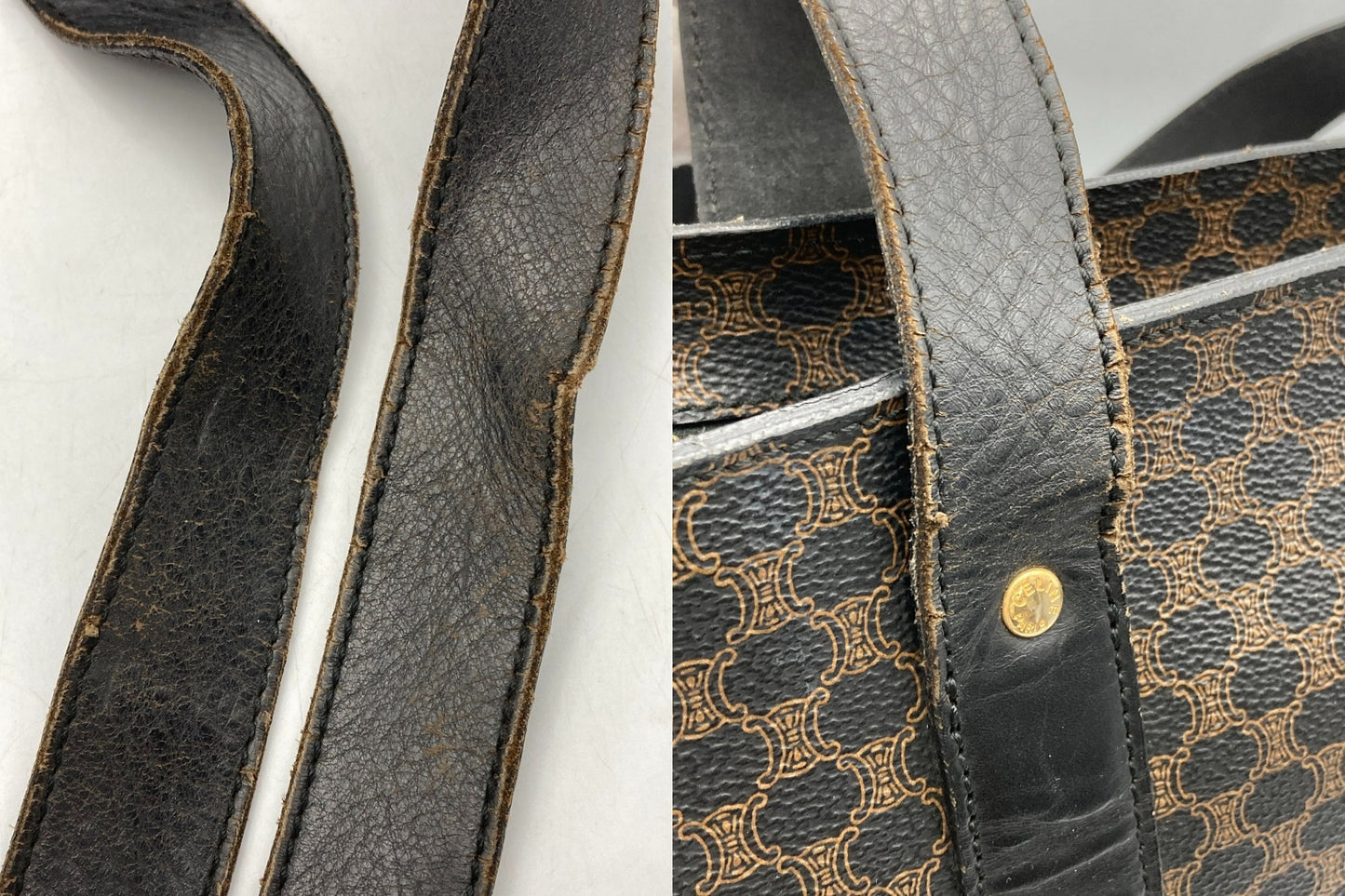 CELINE セリーヌ マカダム トートバッグ MC98/1 中古 D4