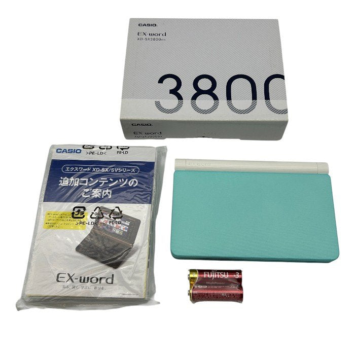 未使用品 CASIO カシオ EX-word 電子辞書 XD-SX3800GN グリーン 小学生 中学生 英検2~4級 学習 勉強 中古 W1