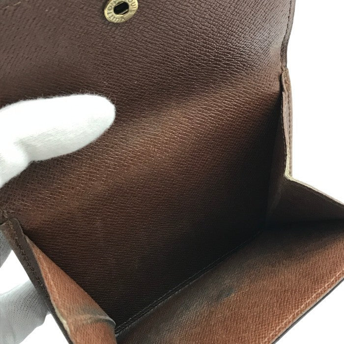 LOUIS VUITTON ルイヴィトン モノグラム ポルトモネ ビエカルトクレディ 財布 レディース 3つ折り ダブルホック M61652 中古 T1