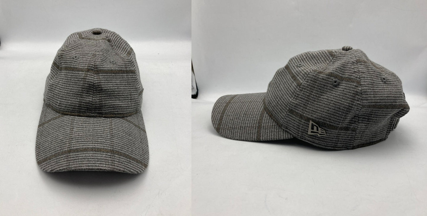 HEREIAM ヘレイアム ニューエラ別注 ロングバイザー メタルフラッグ グレーチェック 中古 D4