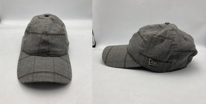 HEREIAM ヘレイアム ニューエラ別注 ロングバイザー メタルフラッグ グレーチェック 中古 D4