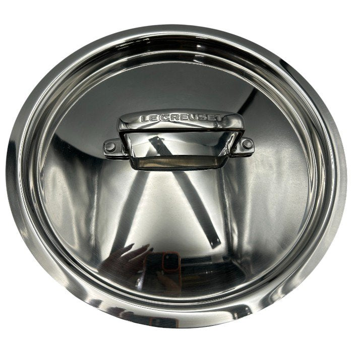 LE CREUSET ル・クルーゼ 4.0L 20cm 両手 鍋 ステンレス 調理器具 料理 IH 直火 キッチンツール 中古 W４