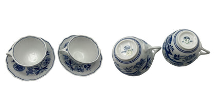 HUTSCHENREUTHER フッチェンロイター ブルーオニオン スクエアプレート24cm＆コーヒー ペア 洋食器 カップ＆ソーサー 皿 中古 W４
