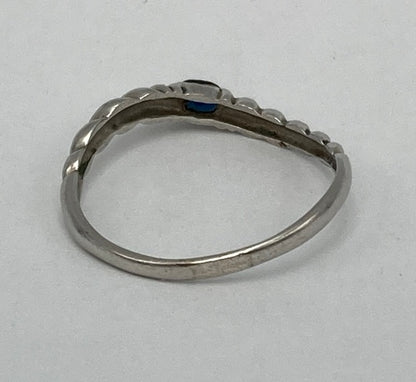 Pt900 青石0.21ct デザインリング 22号 中古 D4