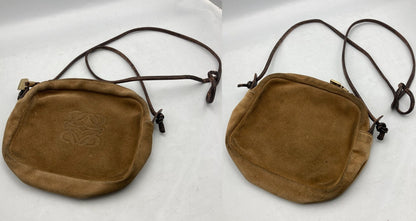 LOEWE ロエベ アナグラム ショルダーバッグ スウェード 中古 D4