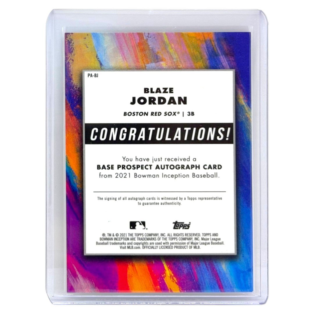 TOPPS MLBカード BOWMAN INCEPTION BLAZE JORDAN BOSTON RED SOX /50 #PA-BJ 中古 IT1