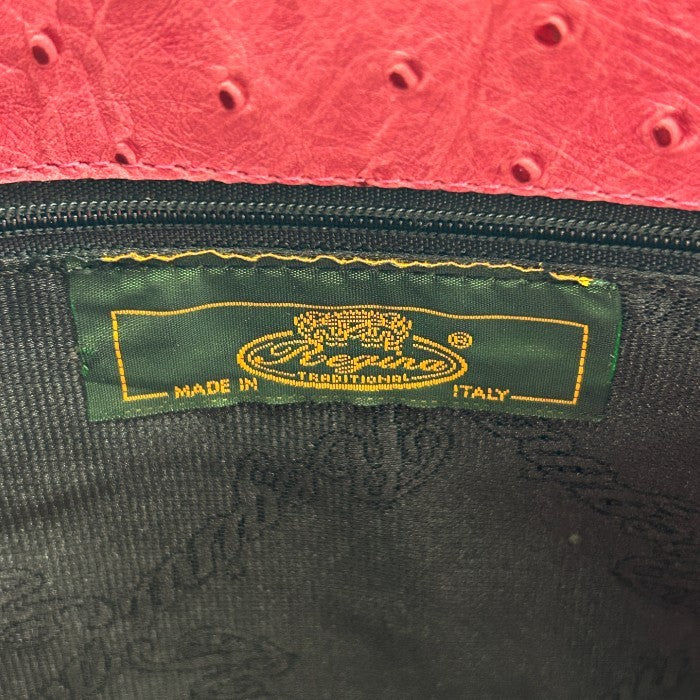 Regina レジーナ オーストリッチ トートバッグ 鞄 レザー 大きめ 通勤 レディース ピンク 中古 W４
