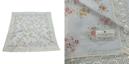 未使用品 バーバリー ピエールバルマン ヨシエイナバ ハンカチ 5枚セット BURBERRY PIERRE BALMAIN YOSHIE INABA シルク コットン 花柄 レース チェック 中古 W1
