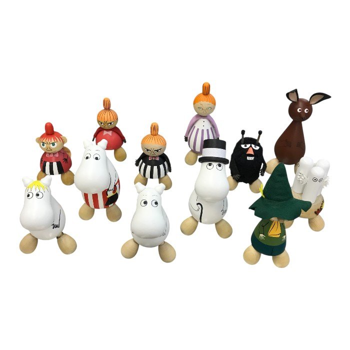 MOOMIN ムーミン ツボ押し 人形 12体セット PUULELUT 木製 フィギュア マッサージャー ※ばら売り不可 中古 T1