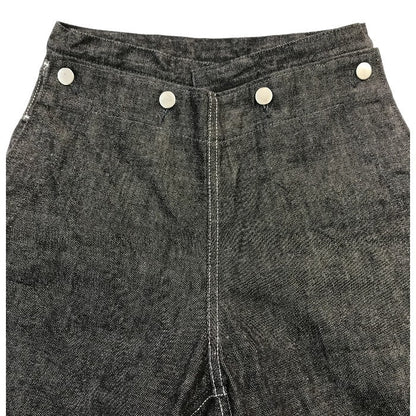 TUKI ツキ Type3 デニムパンツ ユニセックス コットン ジーンズ ワイド フラップ マリンパンツ ブラックデニム 0サイズ TU-0032 中古 T1