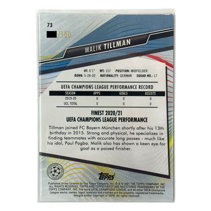 TOPPS サッカーカード FINEST MALIK TILLMAN BAYERN MUNCHEN /150 #73 中古 IT1