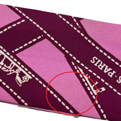 HERMES エルメス ボルデュック ツイリー スカーフ レディース ピンク パープル ブランド シルク 中古 W４