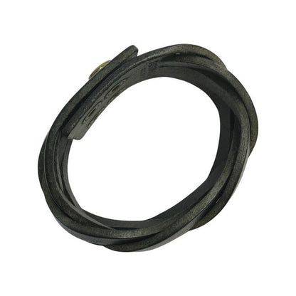 YVES SAINT LAURENT イヴサンローラン ブレスレット メンズ レザー 編み込み バングル スナップボタン ブラック 中古 T1