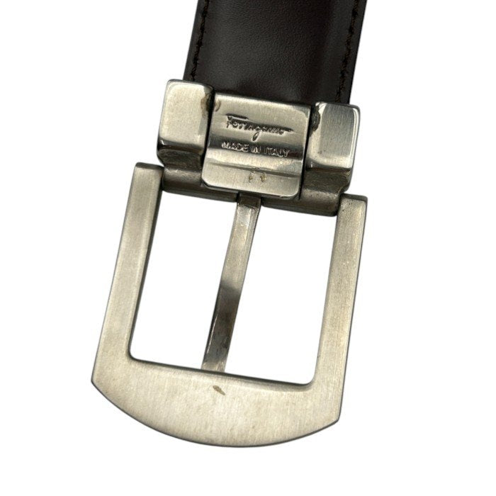Salvatore Ferragamo サルヴァトーレ フェラガモ リバーシブル ベルト レザー メンズ シンプル ブラック ブラウン 中古 W４