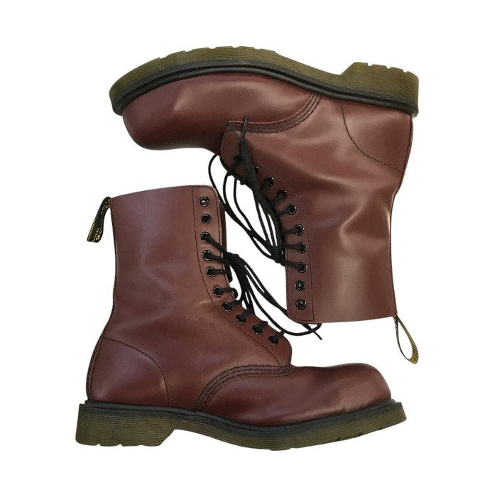 Dr.Martens ドクターマーチン 10ホール ブーツ レディース スチールトゥ ロング レースアップ バーガンディ UK6(25cm) 1919 中古 T1