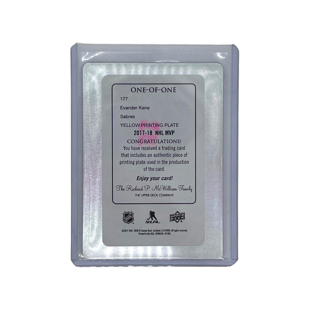 UPPER DECK NHLカード YELLOW PRINTING PLATE EVANDER KANE ONE OF ONE #177 中古 IT1