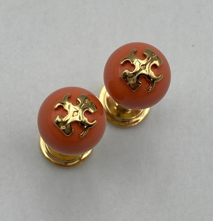 TORY BURCH トリーバーチ ロゴ ボール スタッドピアス 中古 D4