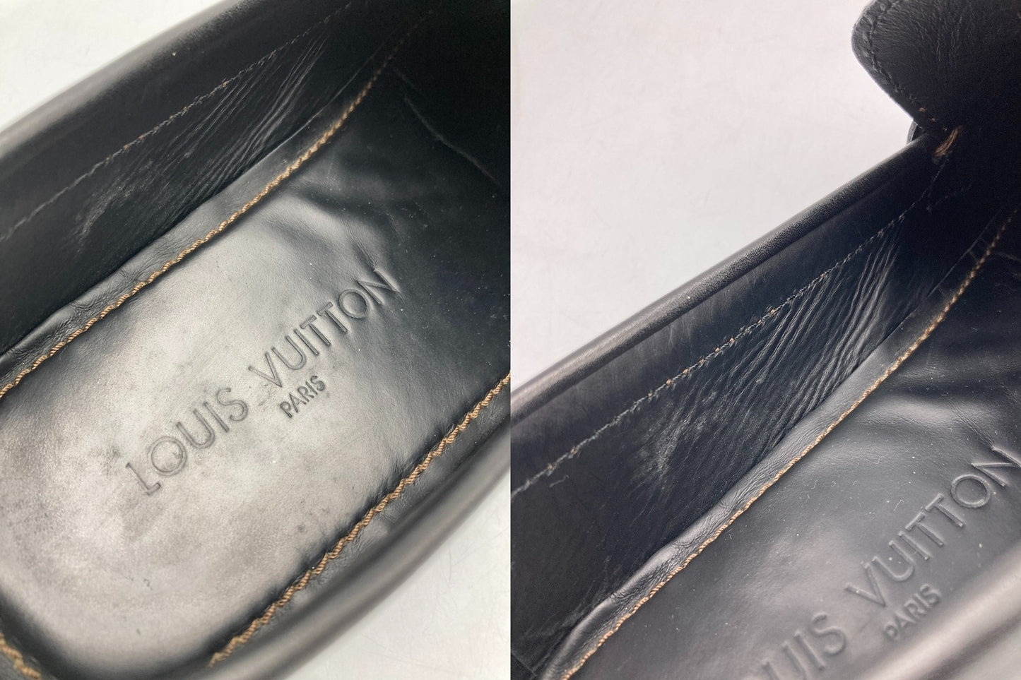 LOUIS VUITTON ルイヴィトン モンテカルロ ドライビングシューズ  メンズ ブラック サイズ8 1/2 中古 D4