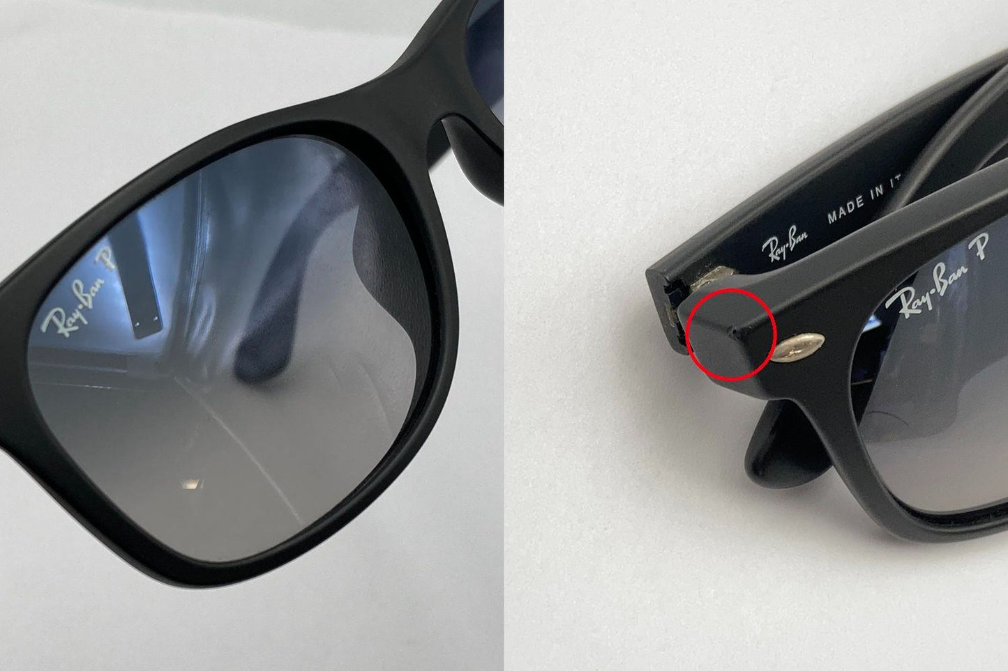 Ray-Ban NEW WAYFARER レイバン ニューウェイファーラー 偏光レンズ サングラス RB2132-F 601-S/78 55 中古 D4