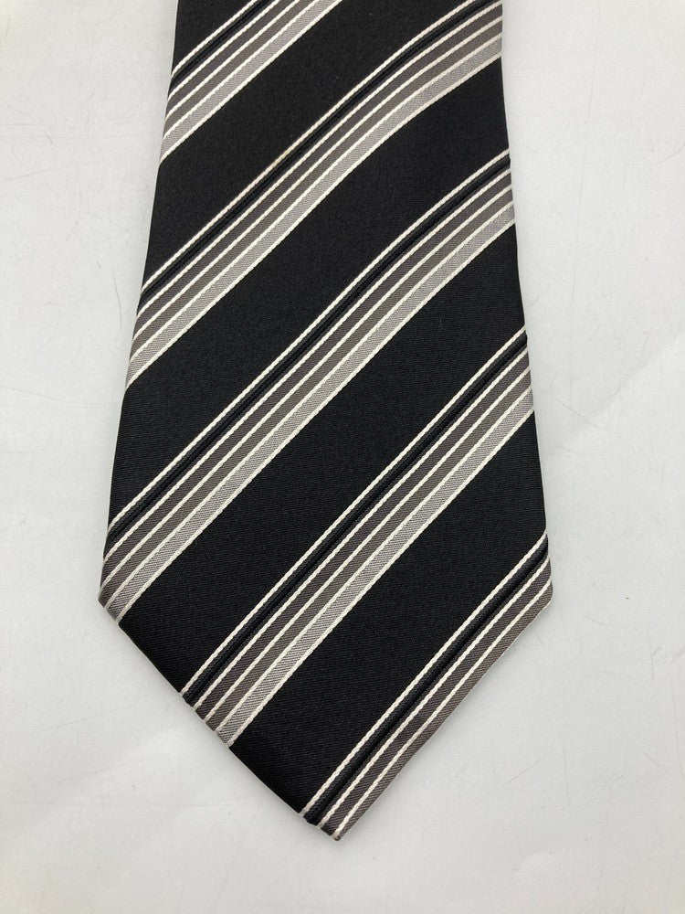 GIORGIO ARMANI ジョルジオアルマーニ シルク100％ ネクタイ レジメンタル 中古 D4