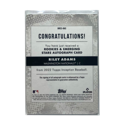TOPPS MLBカード TOPPS INCEPTION RILEY ADAMS NATIONALS 40/75 #BRES-RAS 中古 IT2