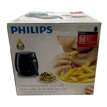 未開封品 PHILIPS フィリップス ノンフライヤー HD9220 ブラック 調理家電 ヘルシー 揚げ物 30分タイマー 温度調整 レシピ本 中古 W４