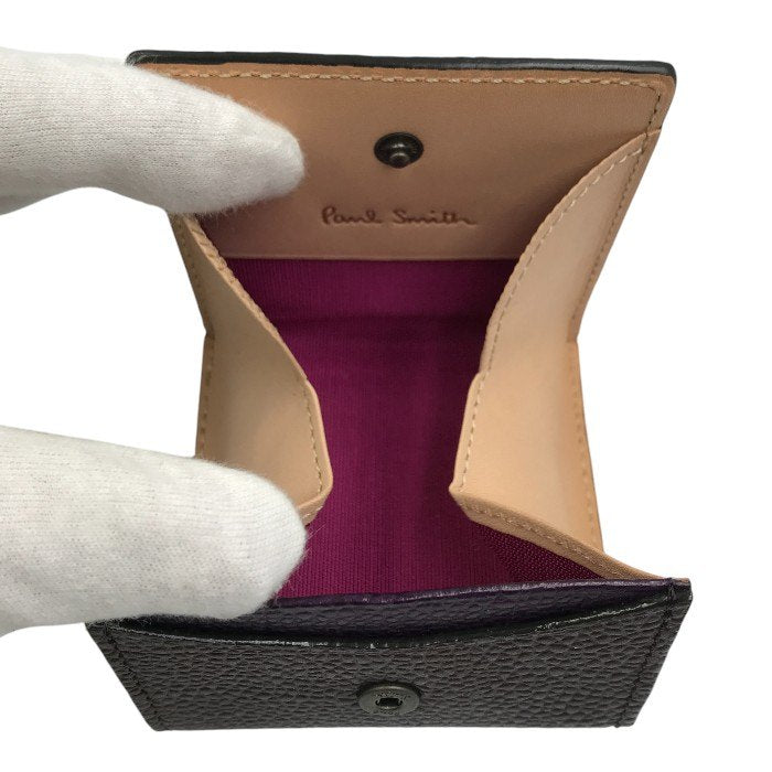 Paul Smith ポールスミス コインケース メンズ シボレザー 牛革 ボックス型 小銭入れ ブラウン PSP350 中古 T1
