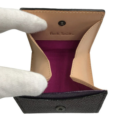 Paul Smith ポールスミス コインケース メンズ シボレザー 牛革 ボックス型 小銭入れ ブラウン PSP350 中古 T1