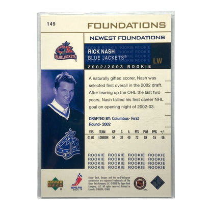 UPPER DECK NHLカード FOUNDATIONS RICK NASH BLUE JACKETS 0735/1250 #149 中古 IT2